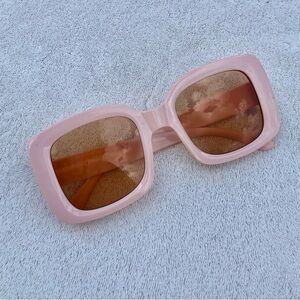 Large frame Street Shooting Sunglasses Pink Oversized Square